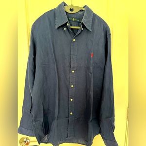 POLO RALPH LAUREN Mens Button Down Long Sleeve Oxford Shirts Size L Red Horse